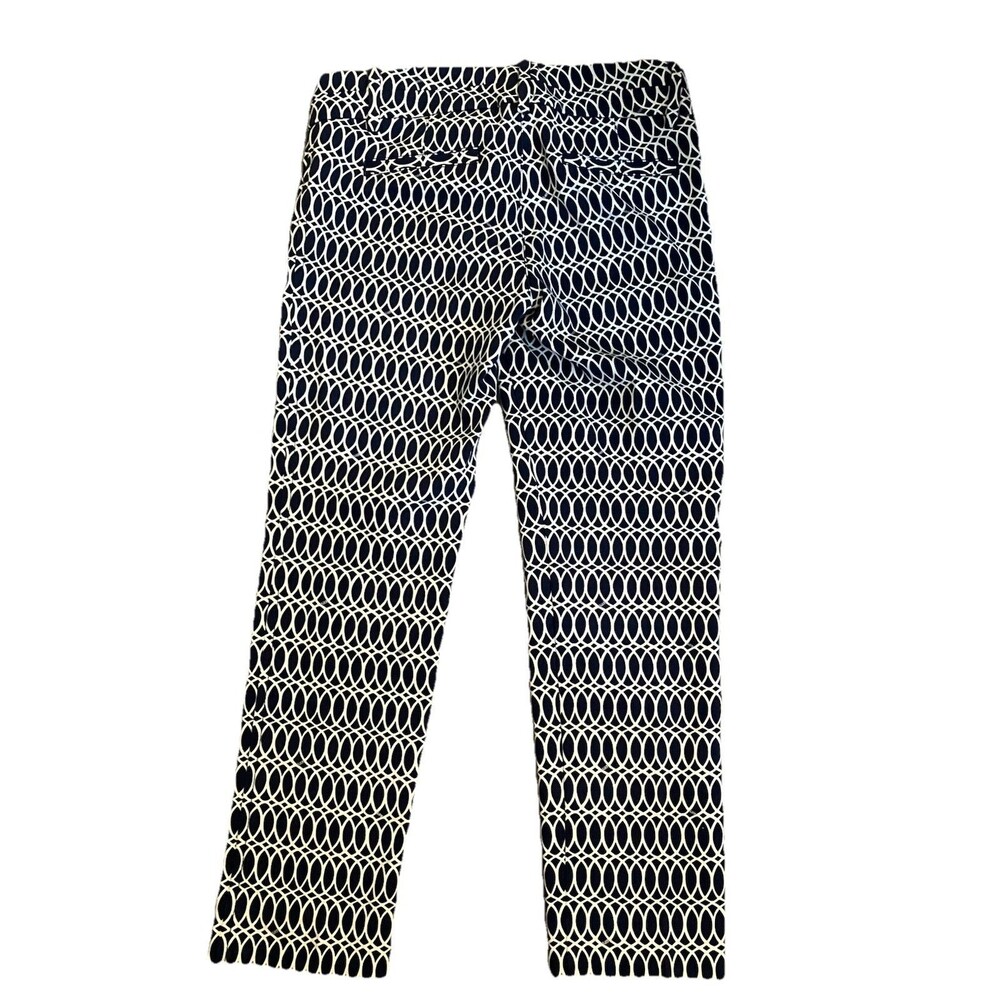 Lilly Pulitzer pants size 2 blue white geometric print cropped Luxury Capri - Picture 3 of 5